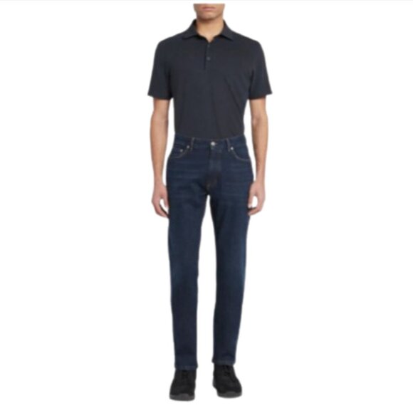 Ermenegildo Zegna Five Pocket Jeans Mens 38 Navy Blue Straight Leg Denim Pants